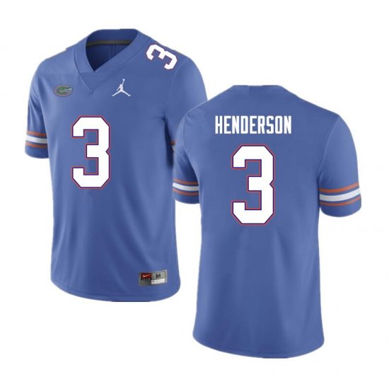 Men's Florida Gators #3 Xzavier Henderson NCAA Nike Blue Authentic Stitched College Football Jersey GWH1762FH